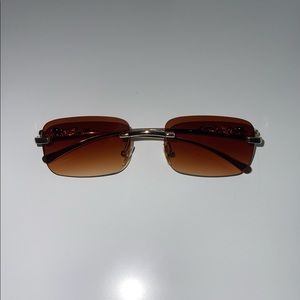 Dark Brown Rimless Sunglasses